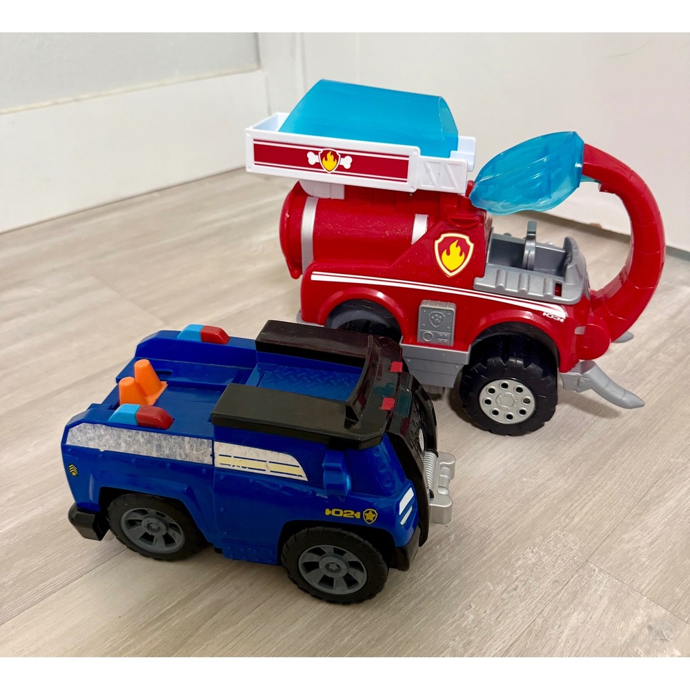 Paw Patrol Toy Vehicles Kids OS Red Blue Good Marshall Fire Truck Chase Police